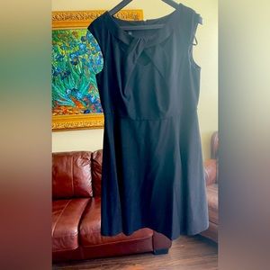 16w black dress with detail in neckline